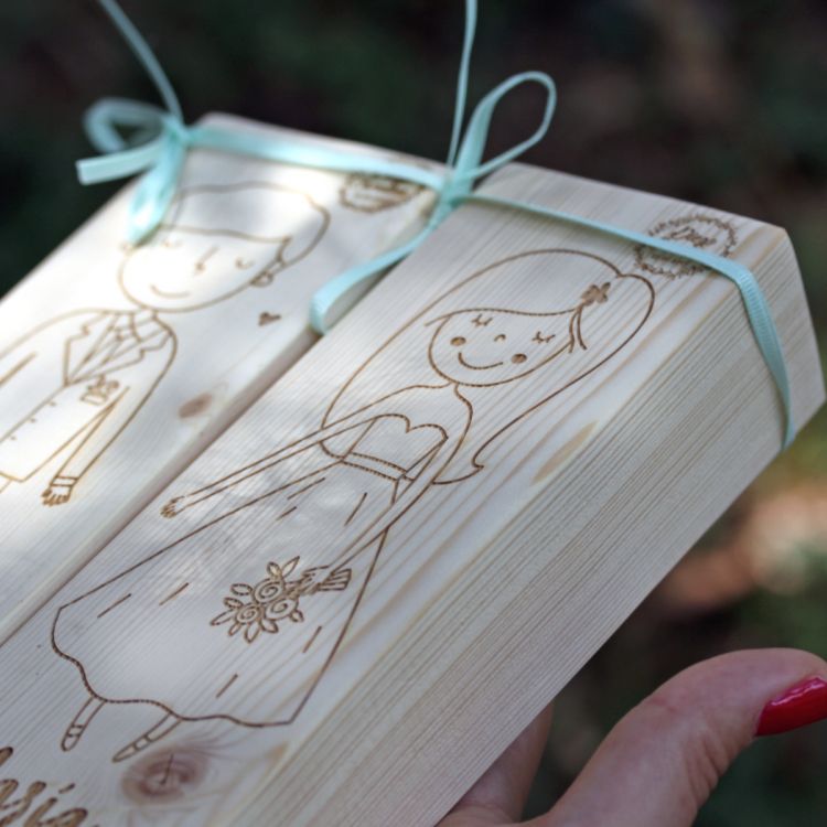 Pack novios de madera