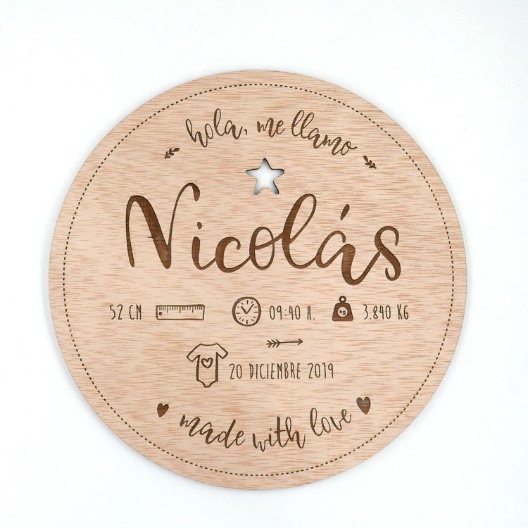 Madera de nacimiento redonda