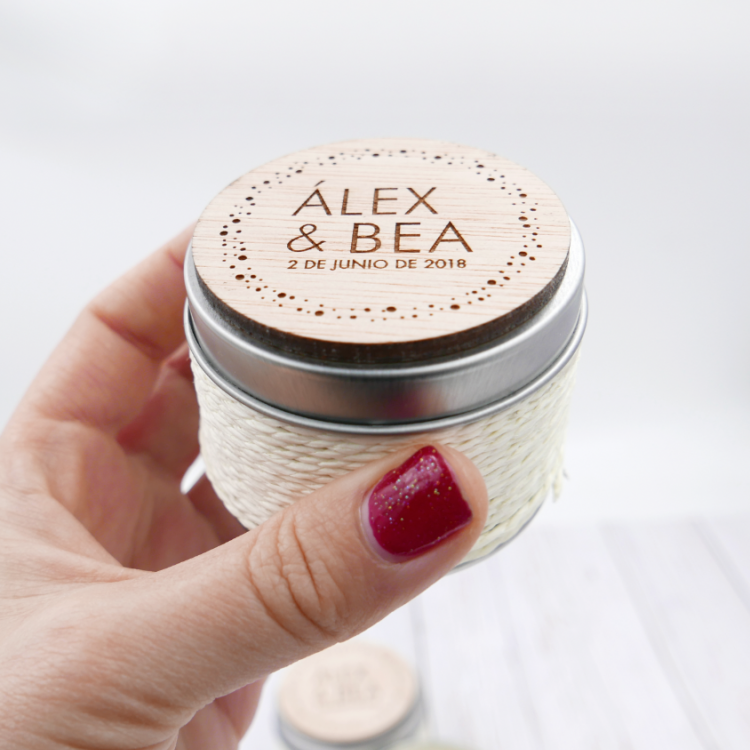 Velas con imán de madera