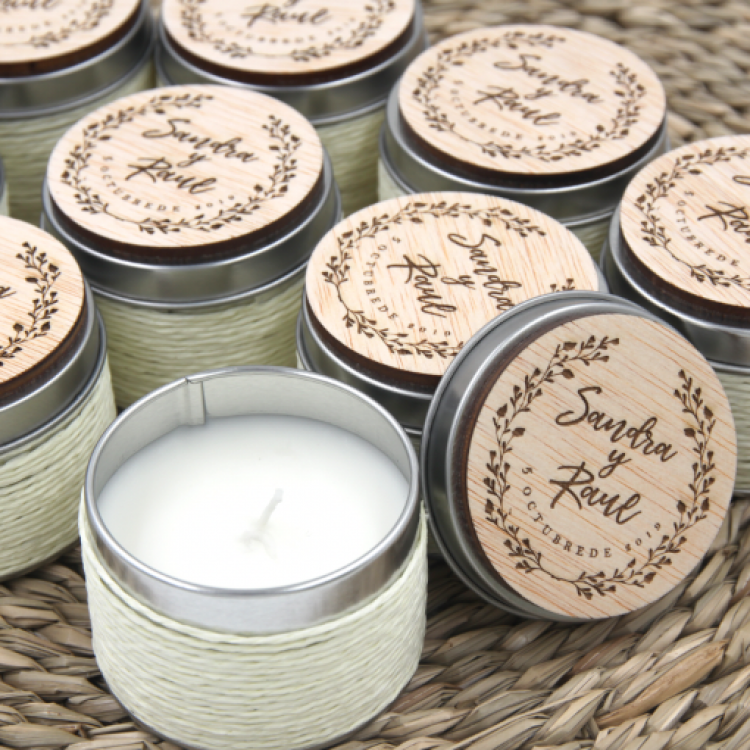 Velas con imán de madera