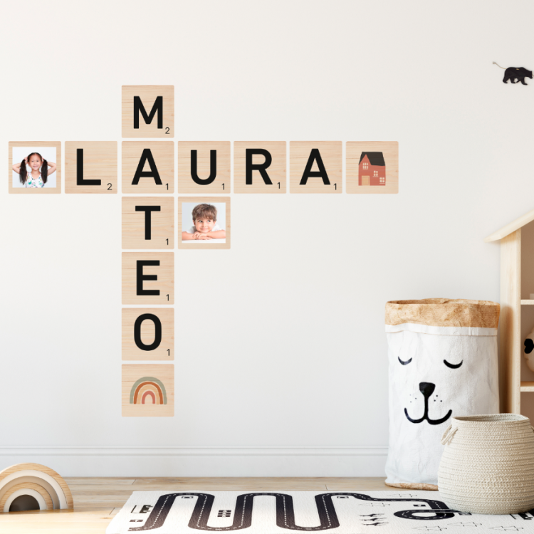 Letras scrabble de madera para la pared