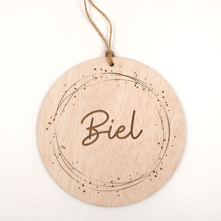 Círculo de madera nombre bebé