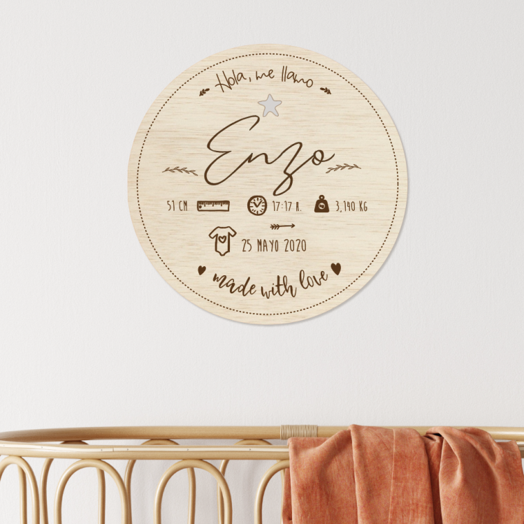 Madera de nacimiento redonda