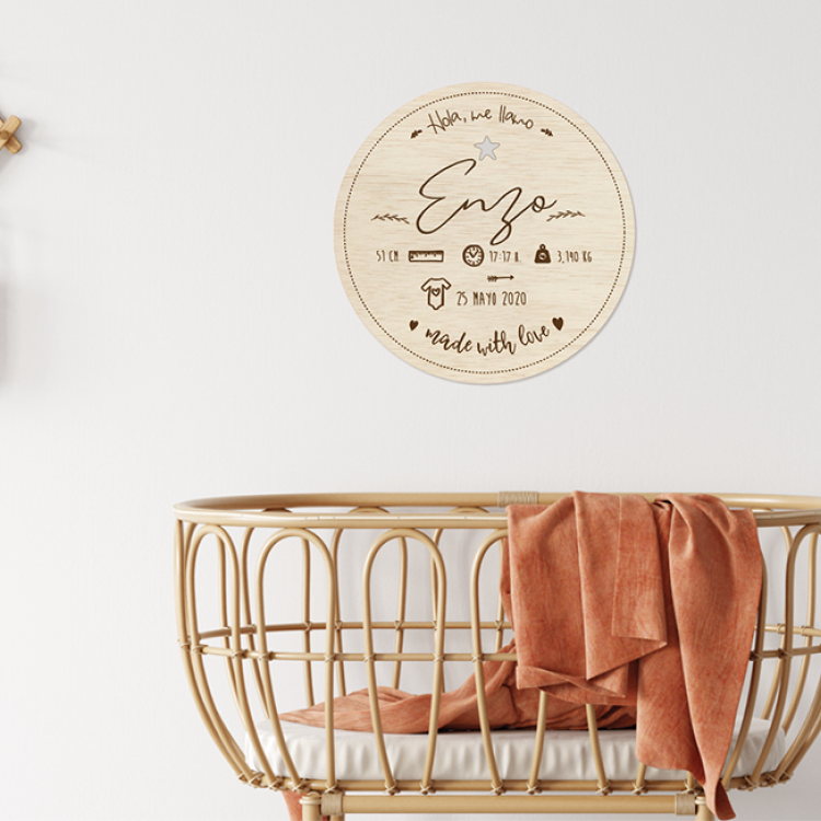 Madera de nacimiento redonda