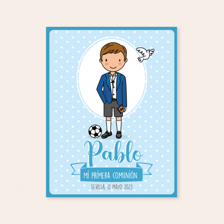 Recordatorio Comunión modelo futbolista