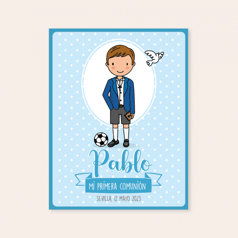Recordatorio Comunión modelo futbolista