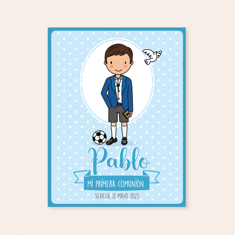 Recordatorio Comunión modelo futbolista
