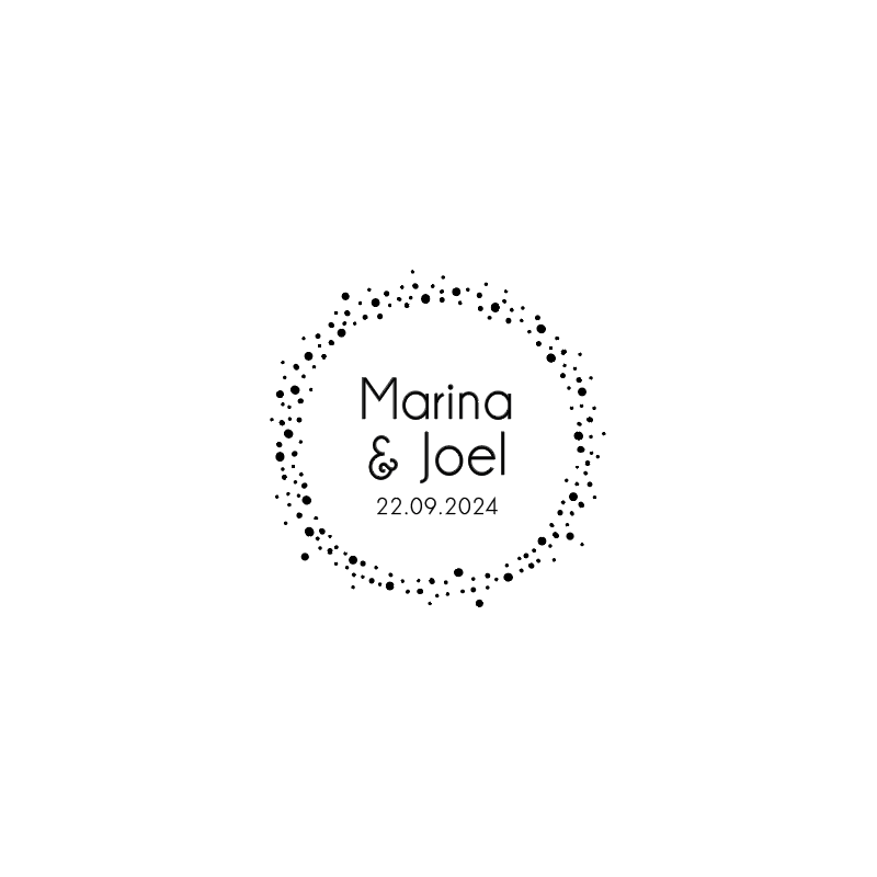 Sello de madera modelo "Marina & Joel"