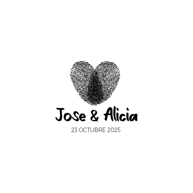 Sello de madera modelo "Jose & Alicia"