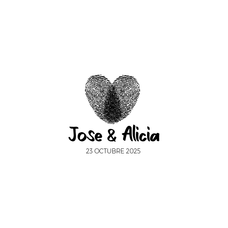 Sello de madera modelo "Jose & Alicia"