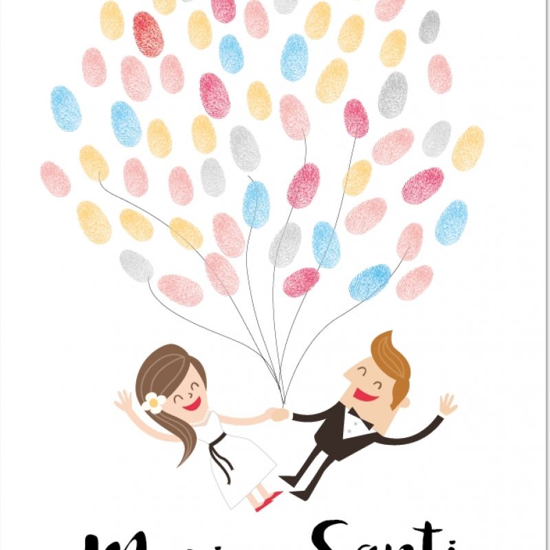 Poster huellas novios