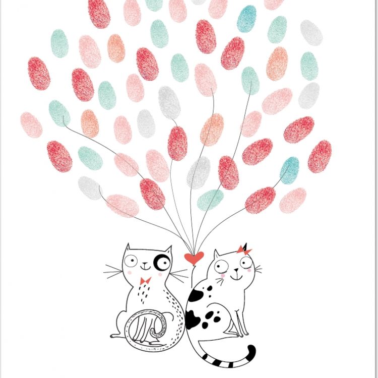 Poster huellas gatos