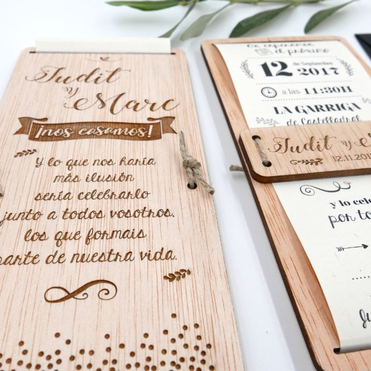 Invitación Papel y Madera