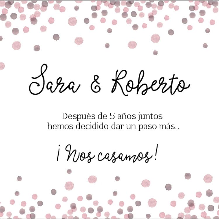 Invitación modelo Confetti