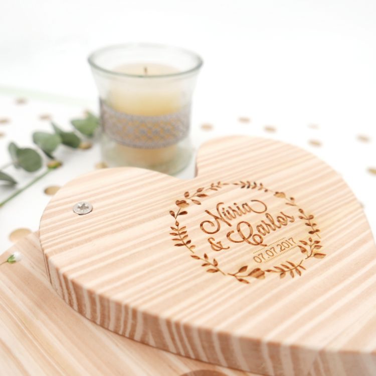 Porta-alianzas corazón